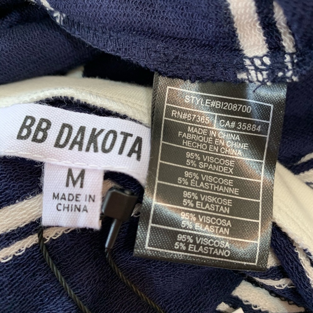 BB Dakota Navy and Cream Stripped Tank Dress - Picture 3 of 7